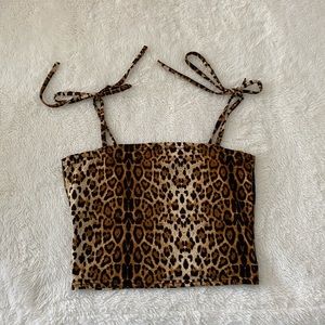 Leopard Knot Crop Top